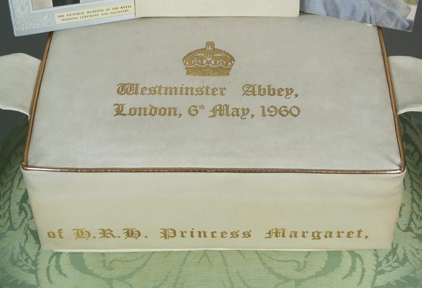 20th Century Princess Margaret’s Wedding 1960 - Original Cream Leather & Gold Kneeling Hassoc