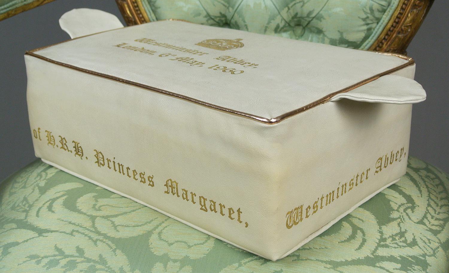 Princess Margaret’s Wedding 1960 - Original Cream Leather & Gold Kneeling Hassoc 2