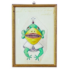 Vintage Katouf or Cartoon Figure of a Frog by Princess Marie of Greece, circa 1910