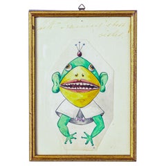 Katouf ou dessin humoristique d'une grenouille par la Princesse Marie de Grèce, vers 1910