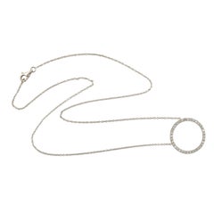Circle Of Life Necklace with Baguette Diamonds Made in 18k White Gold