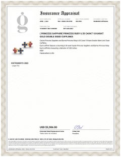 Doppelseitige Manschettenknöpfe mit Prinzessin Saphir Prinzessin Rubin 6,50 Karat 18 Karat Gold