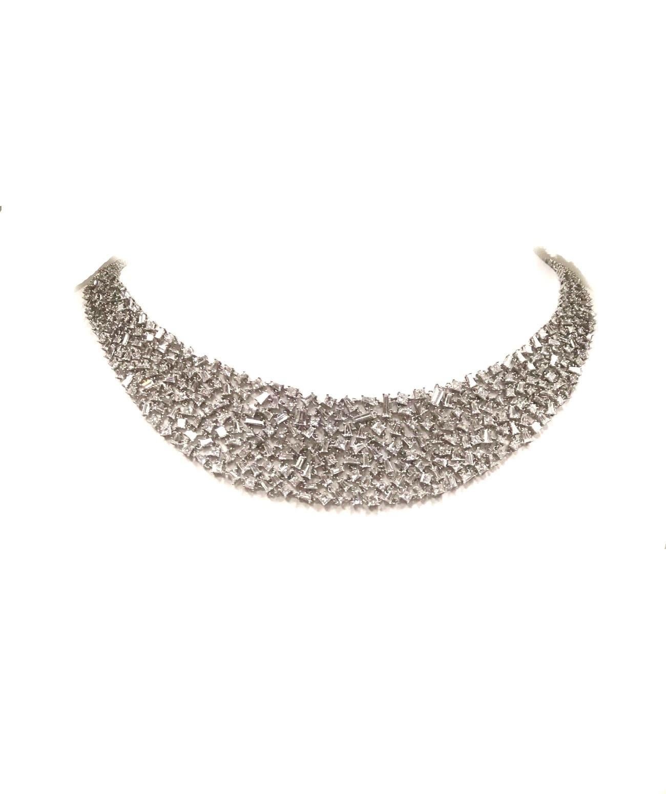 Halskette im Prinzessin-Stil mit Prinzessin- und Baguette-Diamanten.  D22.70ct.t.w. Damen im Angebot