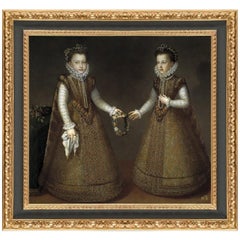 Princesses Eugenia and Catalina Micaela, After Renaissance Revival Oil Painting