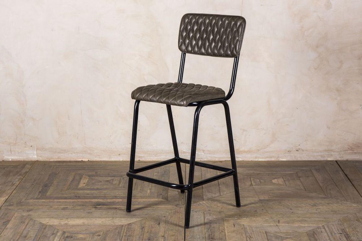 European Princeton Quilted Leather Bar Stools, 20th Century For Sale