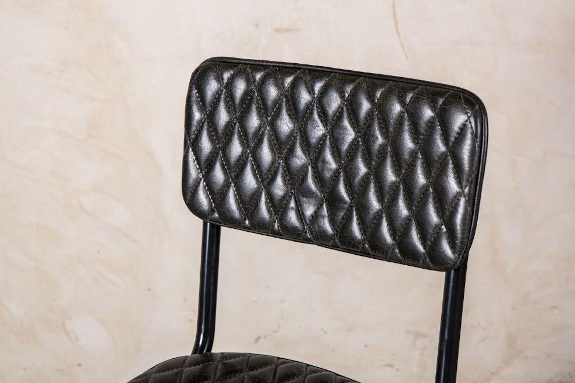 Princeton Quilted Leather Bar Stools, 20th Century In Excellent Condition For Sale In London, GB