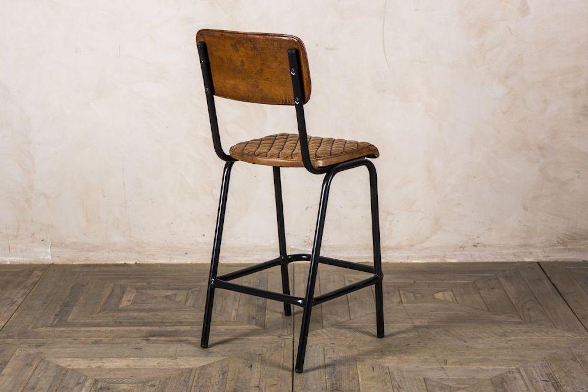 Princeton Quilted Leather Bar Stools, 20th Century For Sale 2
