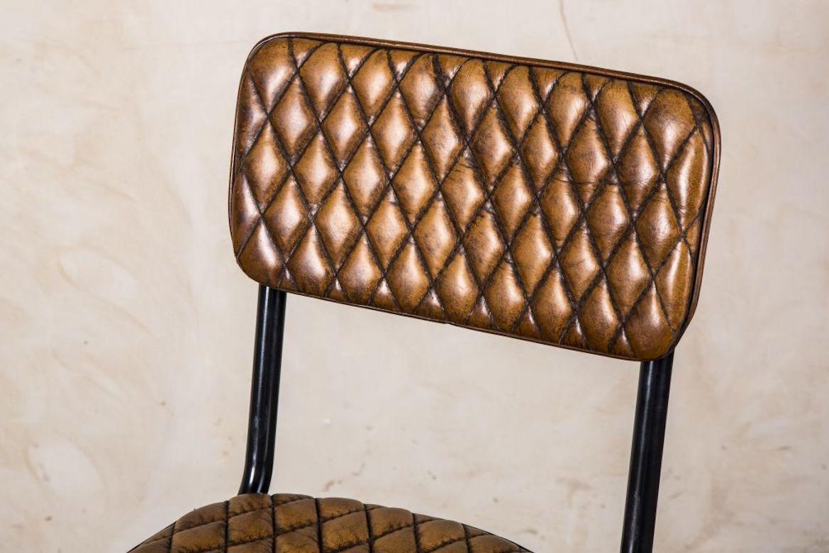 Princeton Quilted Leather Bar Stools, 20th Century For Sale 3