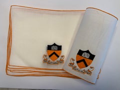 Princeton University Embroidered Linen Cocktail Napkins Set of Twelve