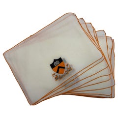 Princeton University Embroidered Linen Cocktail Napkins Set of Twelve
