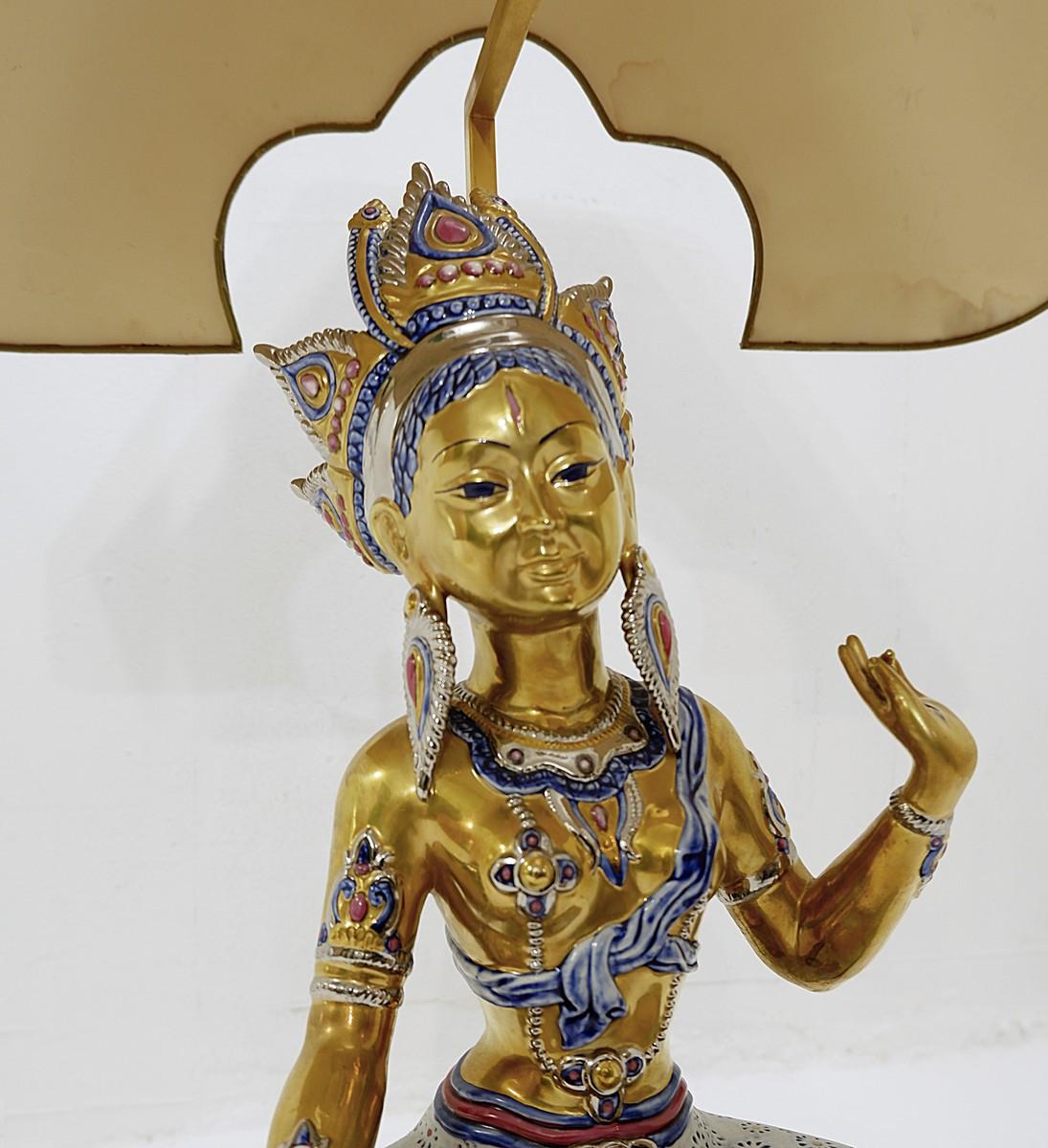 Porzellan-Tischlampe „Principessa Indiana“ von Edoardo Tasca im Zustand „Gut“ im Angebot in Brussels , BE