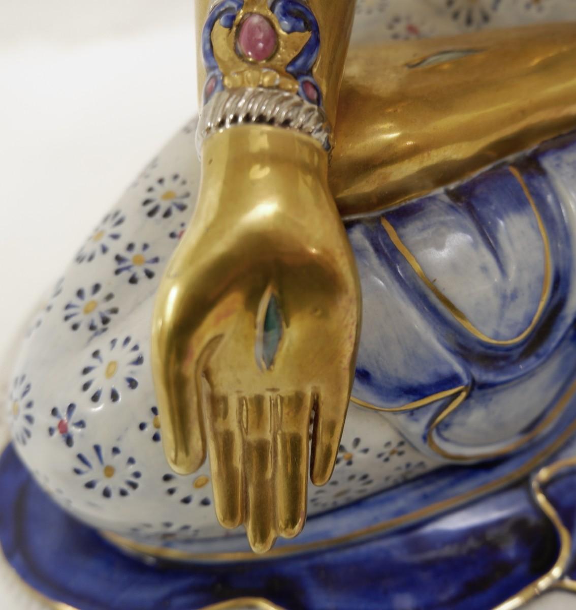 'Principessa Indiana' Porcelain Table Lamp by Edoardo Tasca For Sale 2