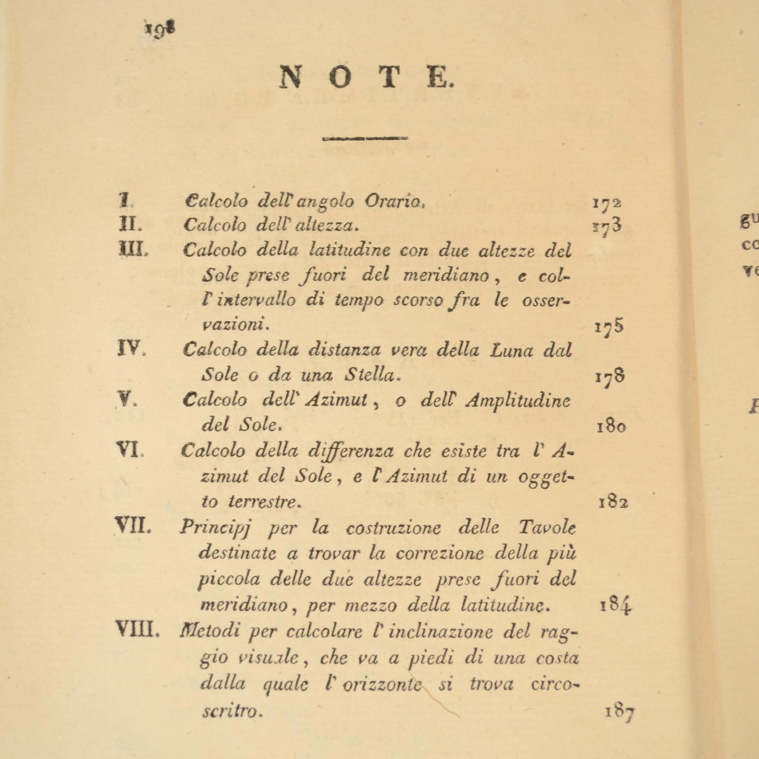 Early 19th Century Principles of Nautical Astronomy Antique  Book by M. De Rossel Naples, 1819