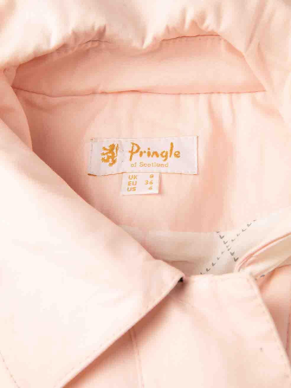 Pringle of Scotland Women's Pink Contrast Belted Trench Coat 1