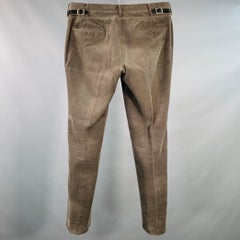 PRINGLE Talla 32 Pantalón casual de pana de algodón plisado color topo