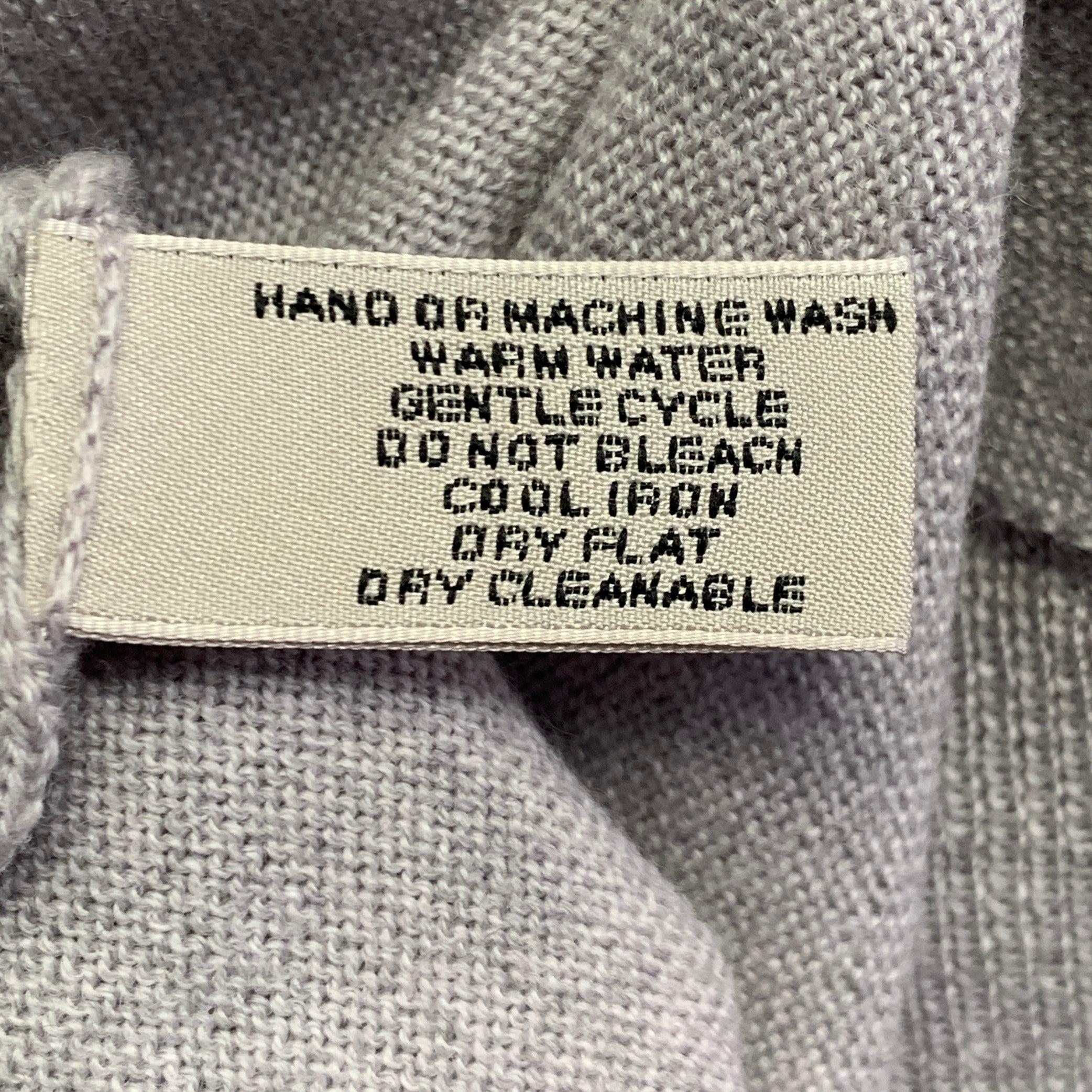 Uomo Pringle Taglia L Pullover girocollo in lana merino grigia con bordi a costine in vendita