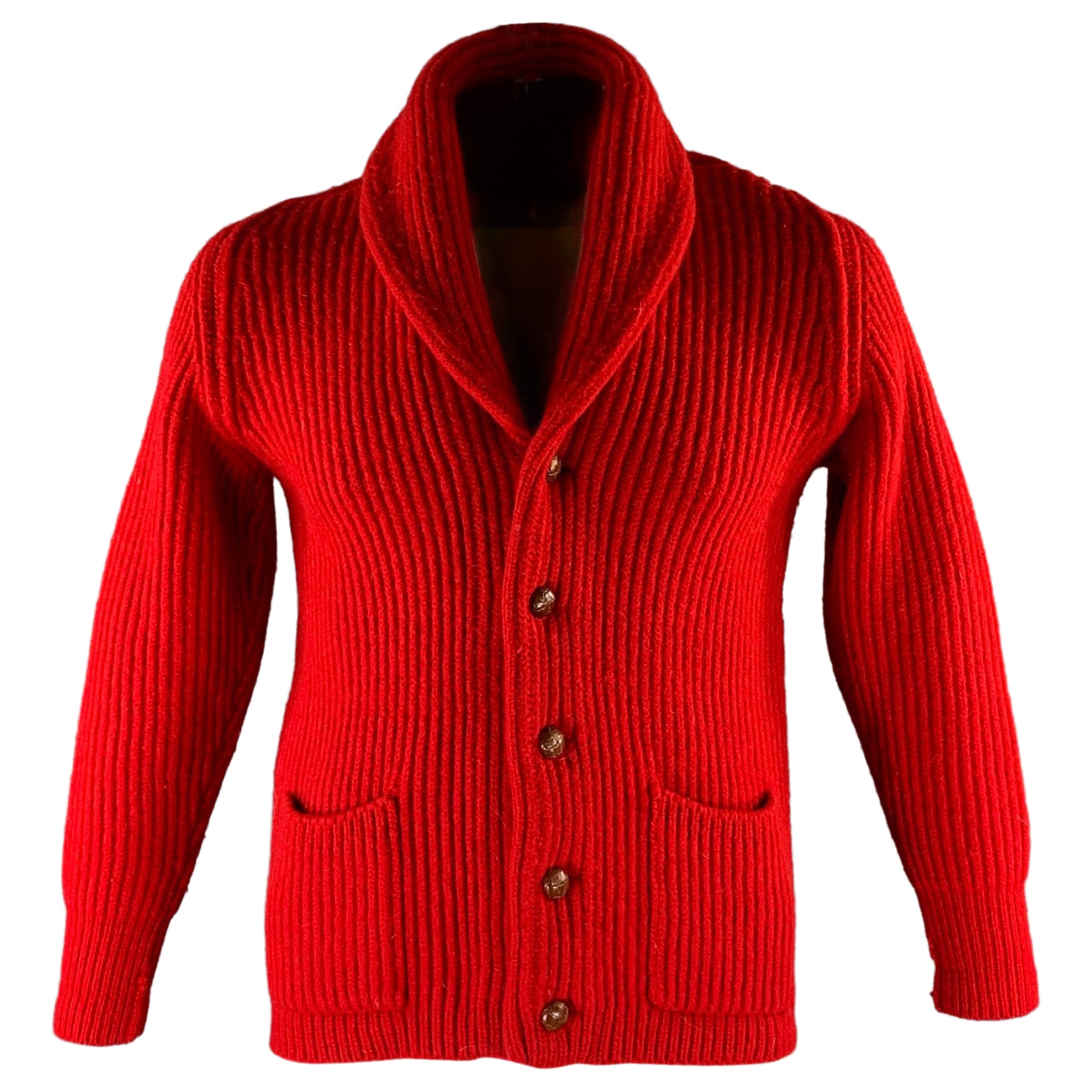 PRINGLE Größe L Roter Strickwollschal Cardigan