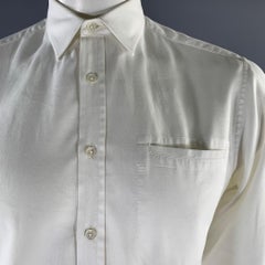 PRINGLE Size L White Cotton Long Sleeve Shirt