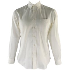 PRINGLE Size L White Cotton Long Sleeve Shirt