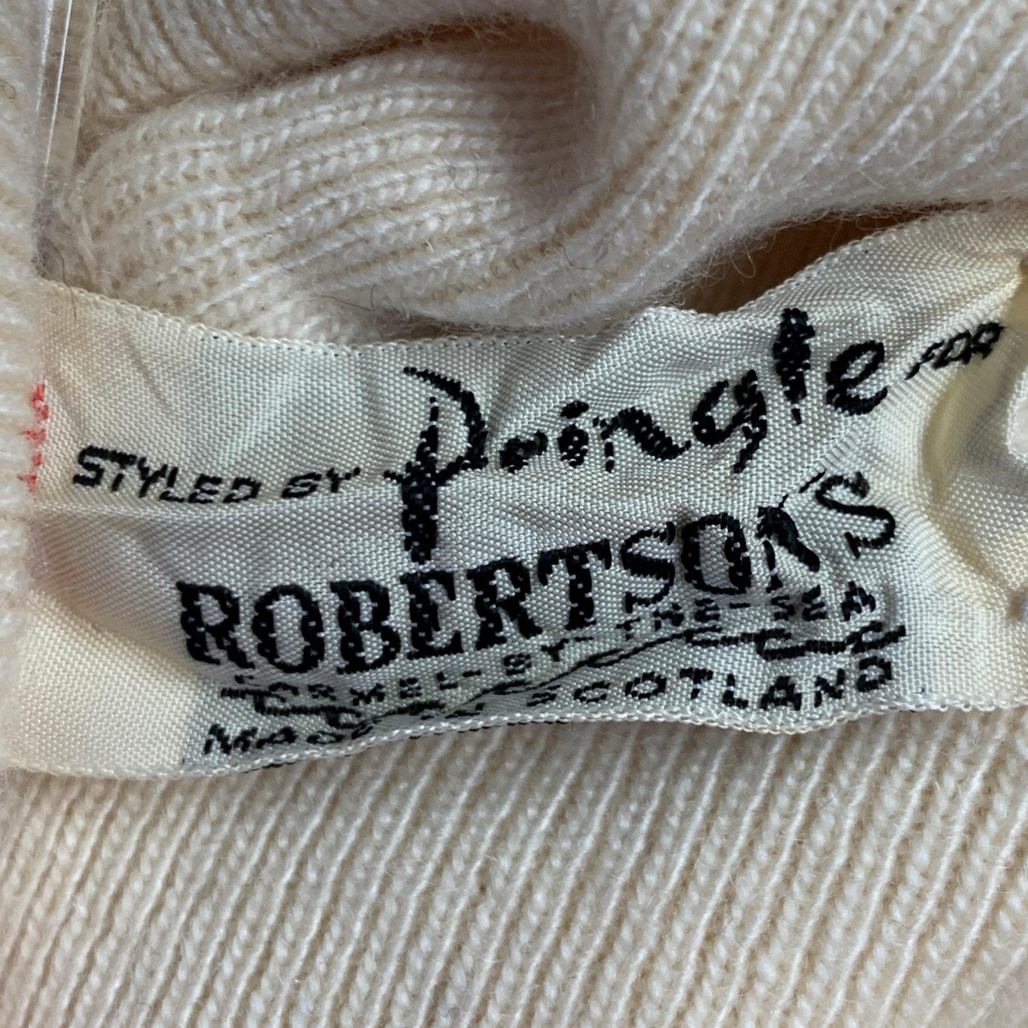 Men's PRINGLE Size M Cream Knit Cashmere Turtleneck Pullover For Sale