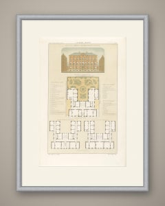 Prinsengracht Hospital, Amsterdam, Dutch Architecture Print, Leliman, 1865-1866