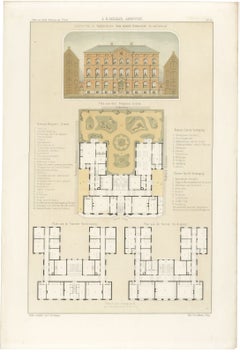 Prinsengracht Hospital, Amsterdam, Dutch Architecture Print, Leliman, 1865-1866