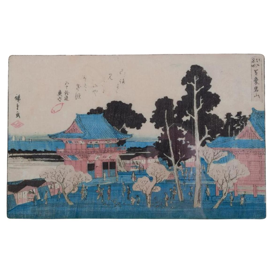 Print after the woodcut by Utagawa Hiroshige, "Shiba Atogayama".