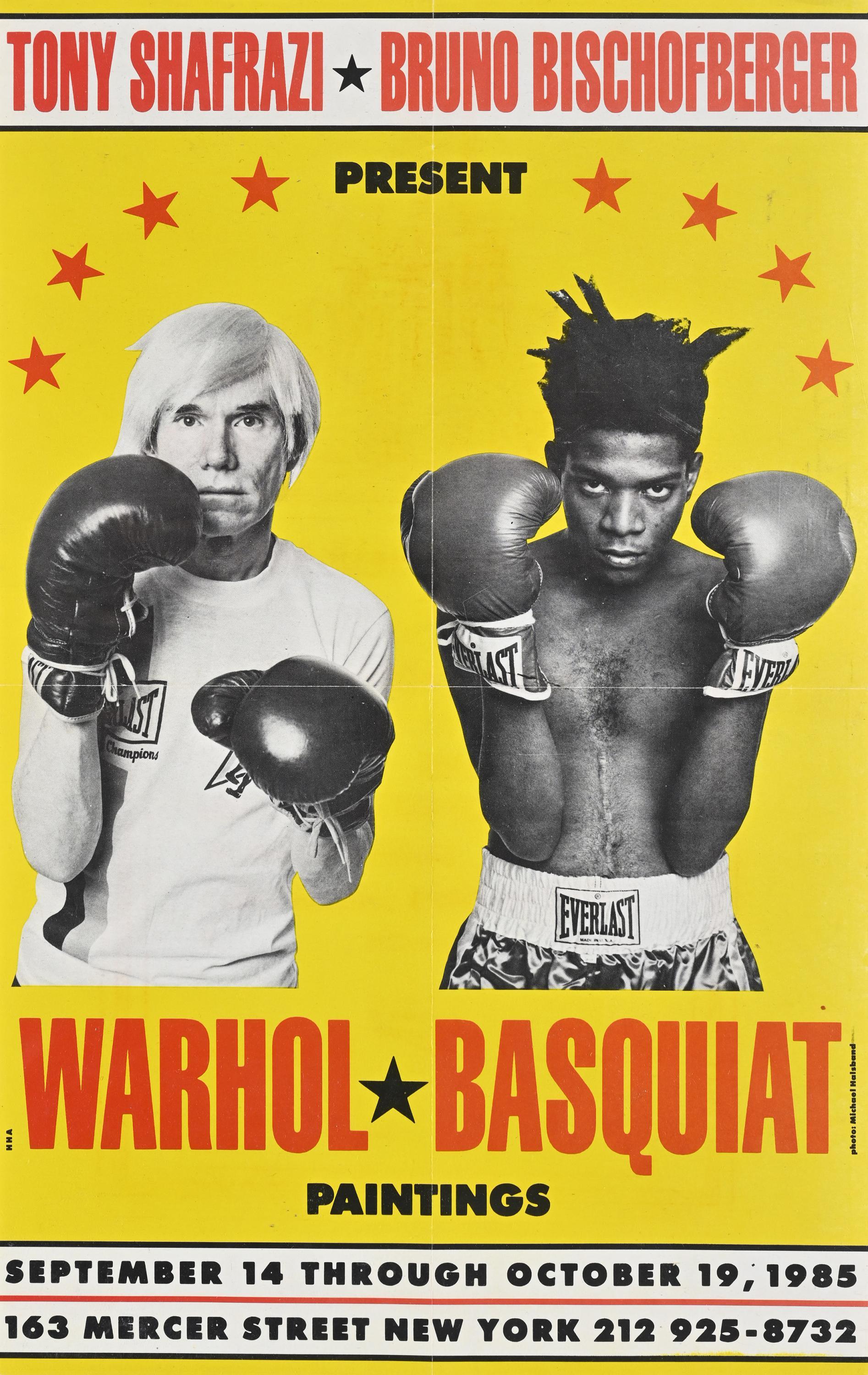 A piece of art history, this poster after Warhol*Basquiat Paintings from 1985 was created for the collective exhibition 