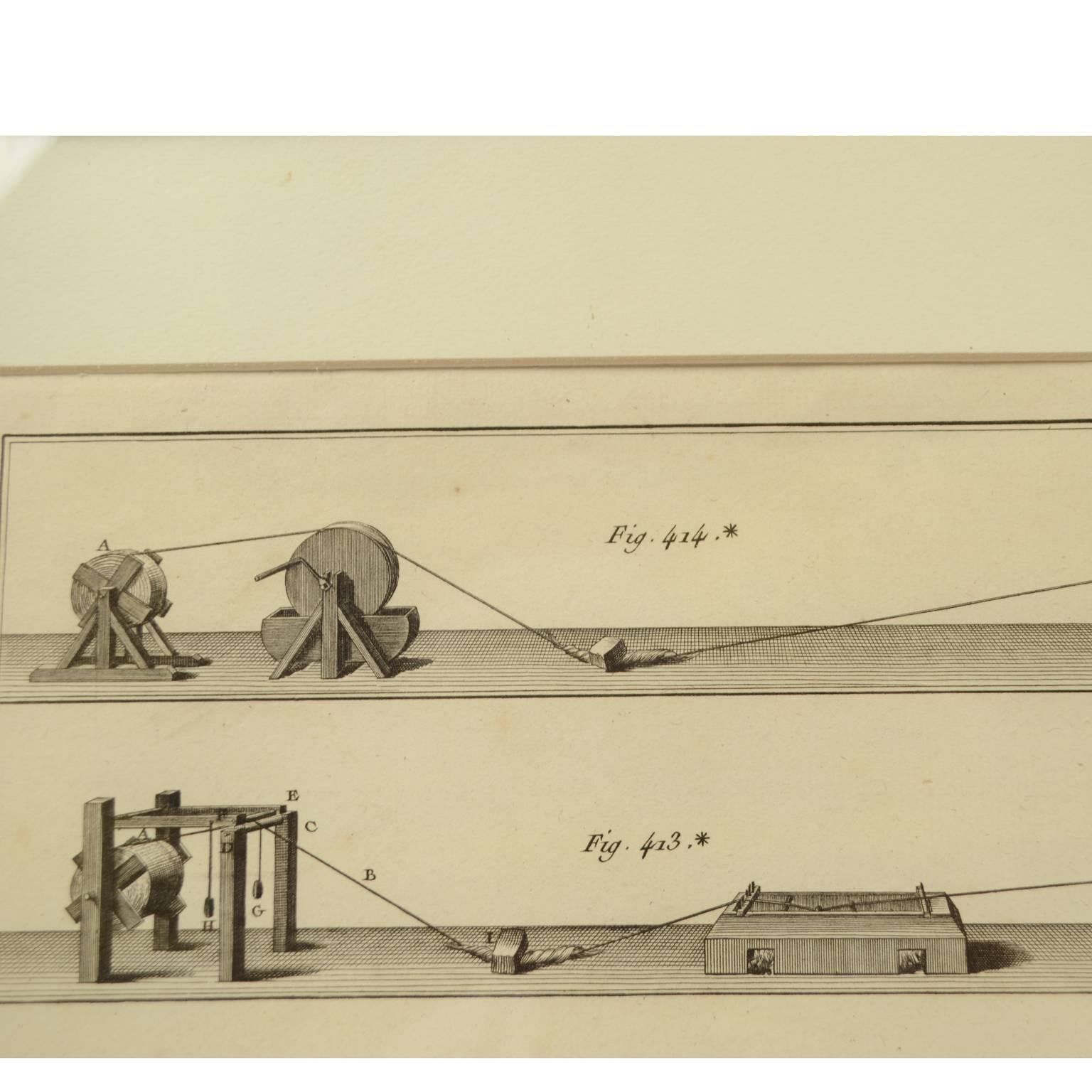 Engraving Print from the Panckoucke Encyclopédie Nautical Subject, 1782-1832 In Excellent Condition For Sale In Milan, IT
