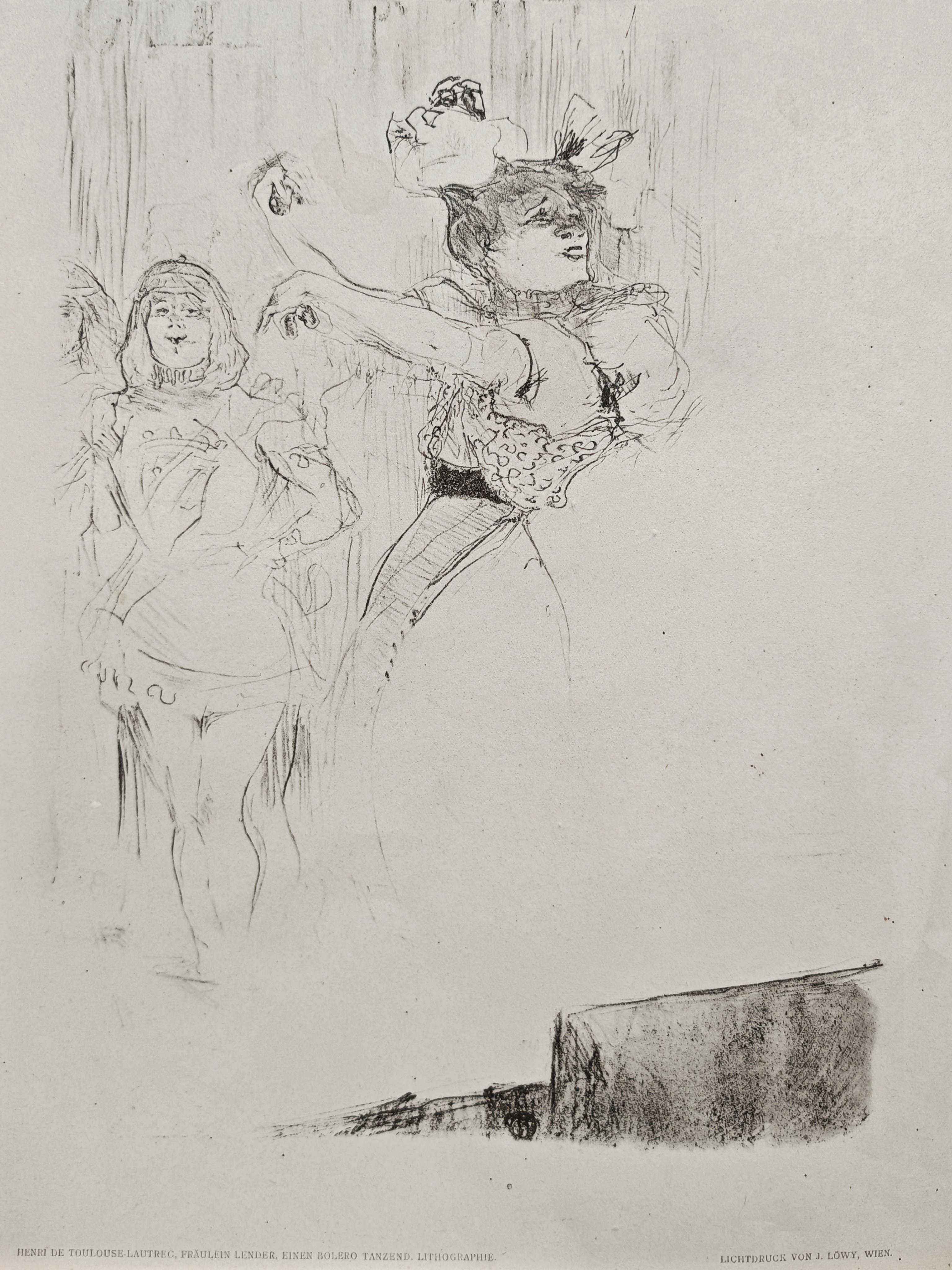 Art Nouveau Print by Henri de Toulouse-Lautrec, featuring the cabaret singer Yvette Guilbert For Sale