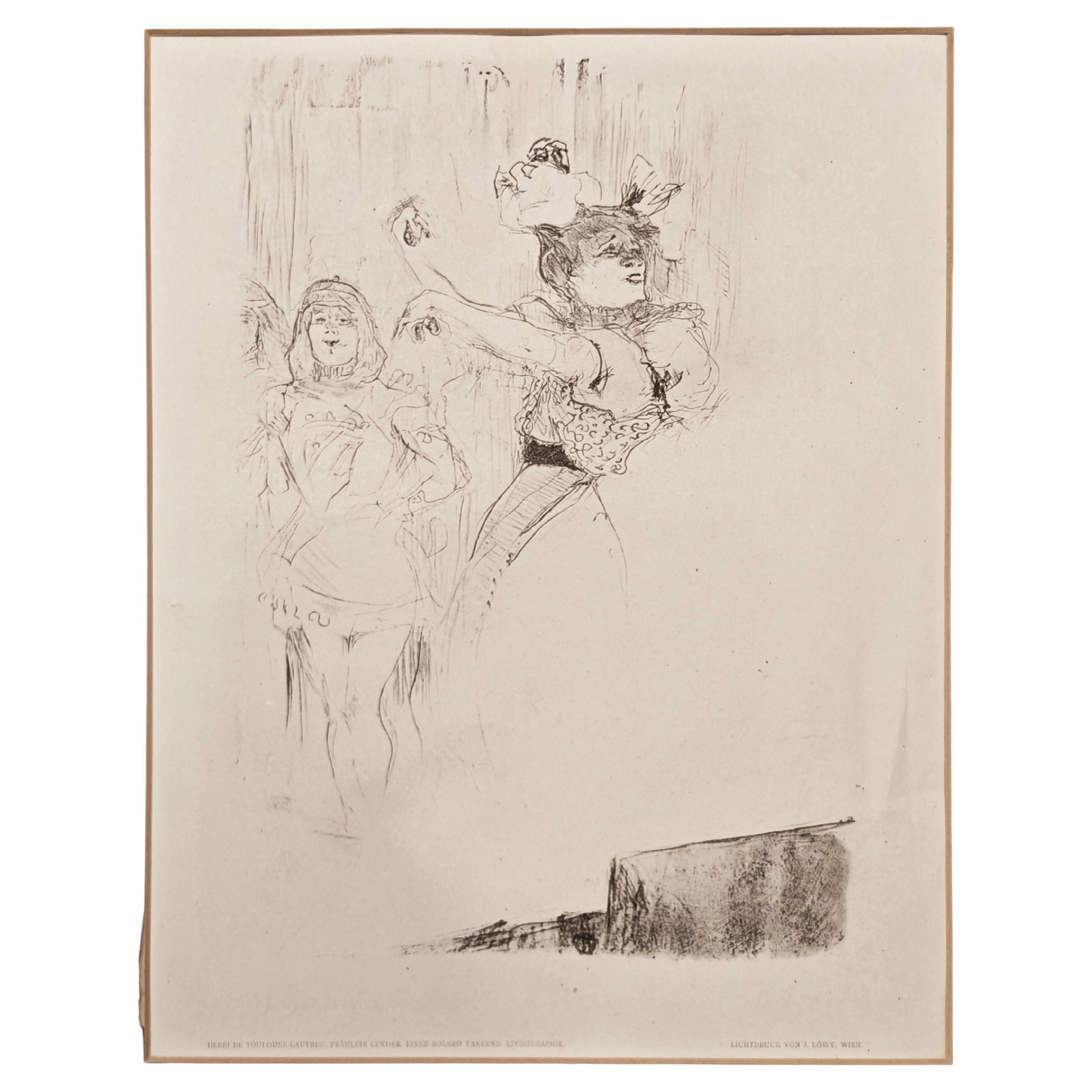 Print by Henri de Toulouse-Lautrec, featuring the cabaret singer Yvette Guilbert For Sale