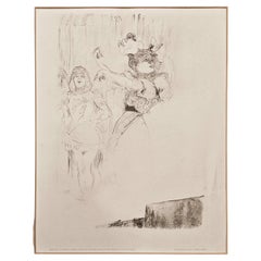 Print by Henri de Toulouse-Lautrec, featuring the cabaret singer Yvette Guilbert
