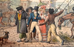 Print by Jean Marlet From His Scenes of Paris "Les Voitures de Versailles"