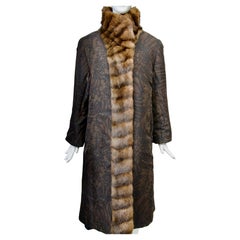 Coates con stampa e finiture in zibellino, reversibile