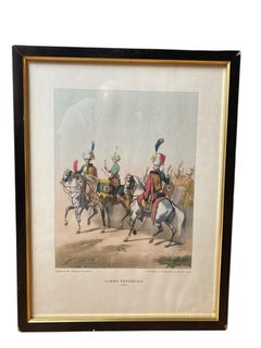Print depicting soldiers of the Mounted Chasseurs of the Imperial Guard