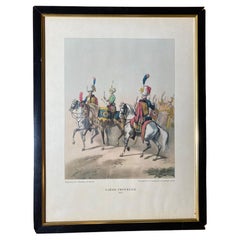 Print depicting soldiers of the Mounted Chasseurs of the Imperial Guard