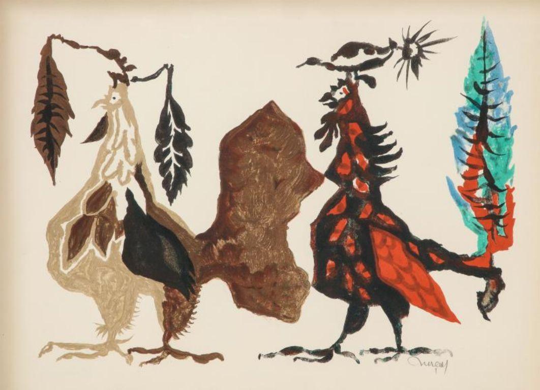 Print/Lithograph of Abstracted Birds by Jean Lurçat, c. 1950 1