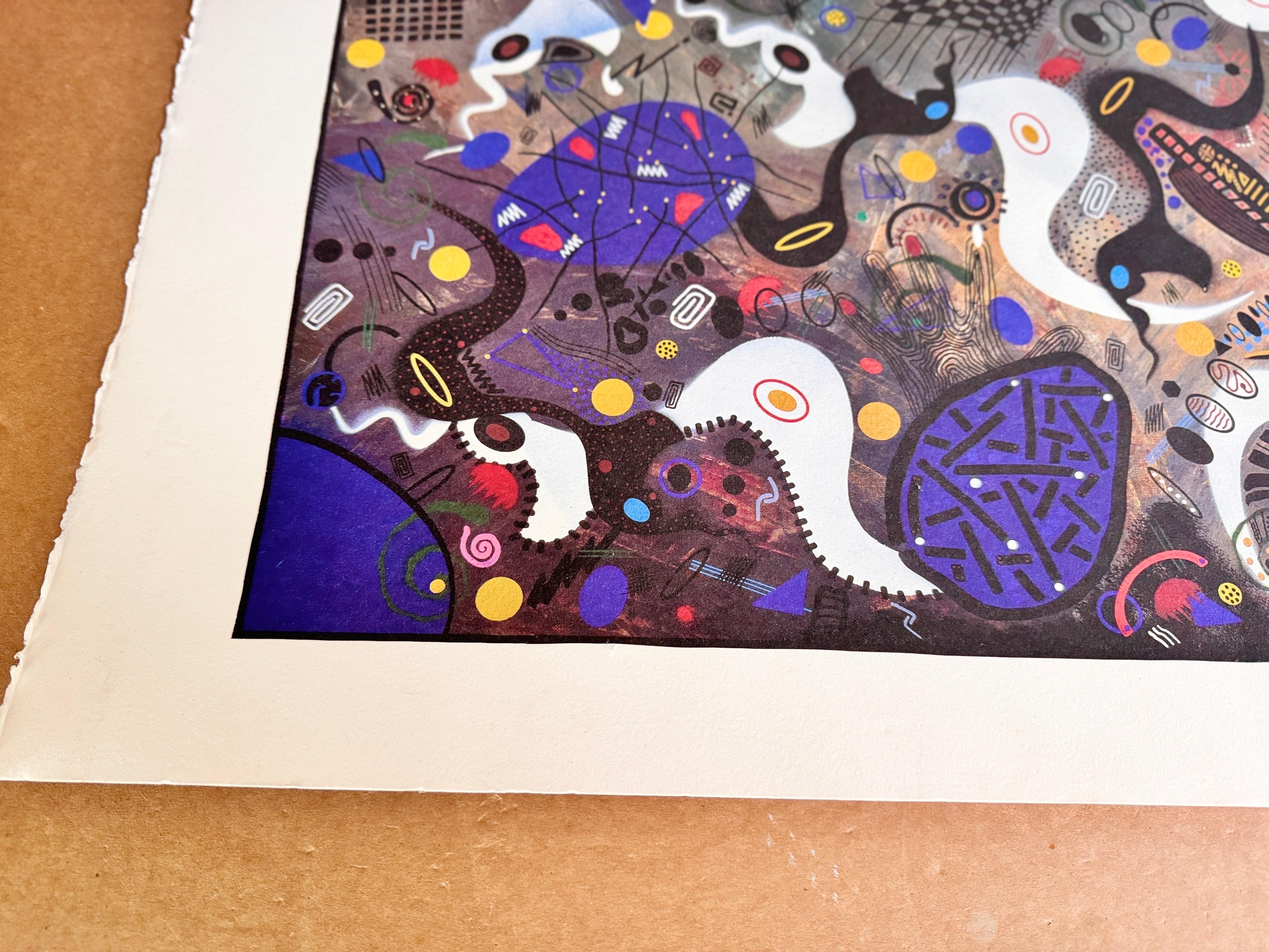 Print Modern Abstract Style blue color signed and Dated 19991 For Sale 1
