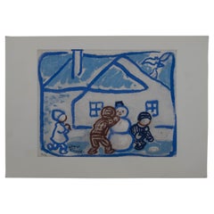 Vintage Print No.12 Snowman by Josef Capek, 1929