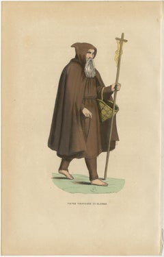 Print of a Monk of the Order of Poor Volunteers with Crucifix, 1845