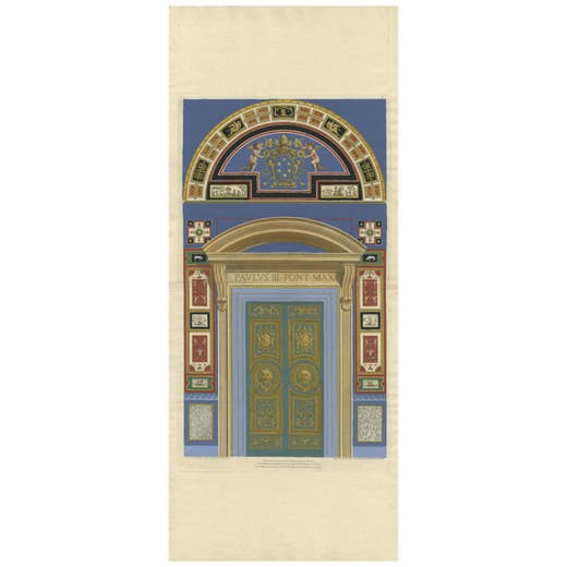 Print of a Religious Fresco or Decorative Pilaster by Ottoviani, 'circa 1775'