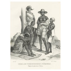 Print of African Slaves Having Arrived in Brazil Attended by a Portuguese, c1845