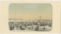 Print of An Ice Skating Scene on the River Maas, Rotterdam, Netherlands, 1855