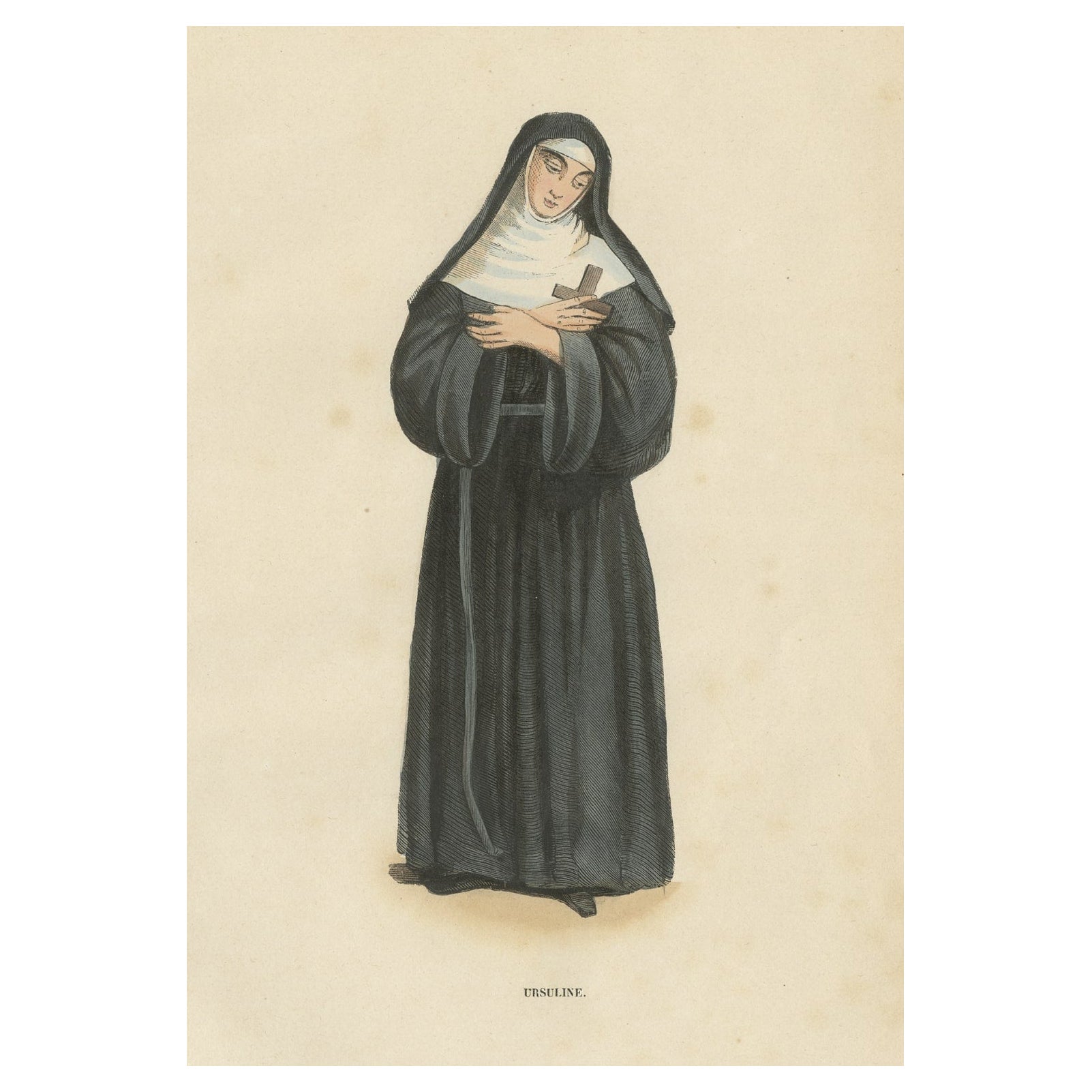 Impression d'une sœur ursuline, d'un ordre religieux fermé de femmes consécutives