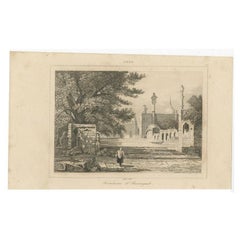 Print of Aurengzeb's Tomb, the Last Influential Mughal Emperor of India, 1860