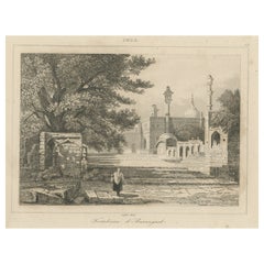 Stampa della tomba di Aurengzeb, l'ultimo influente imperatore Mughal dell'India, 1860