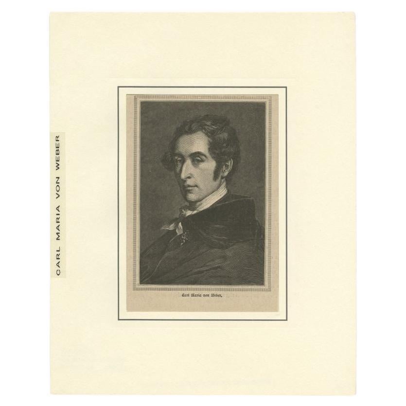 Print of Carl Maria von Weber, a Significant Composer of the Roman School