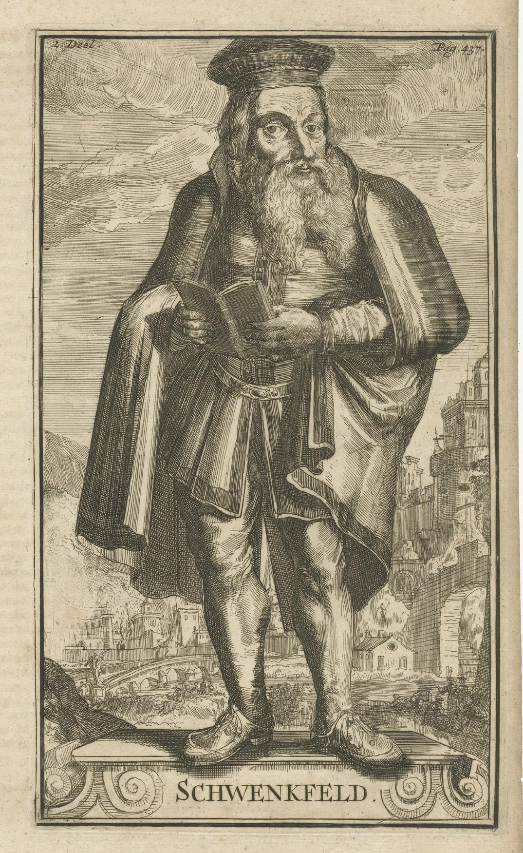 Paper Print of Caspar Schwenkfeld, a German Theologian, Writer and Preacher of Silesia For Sale