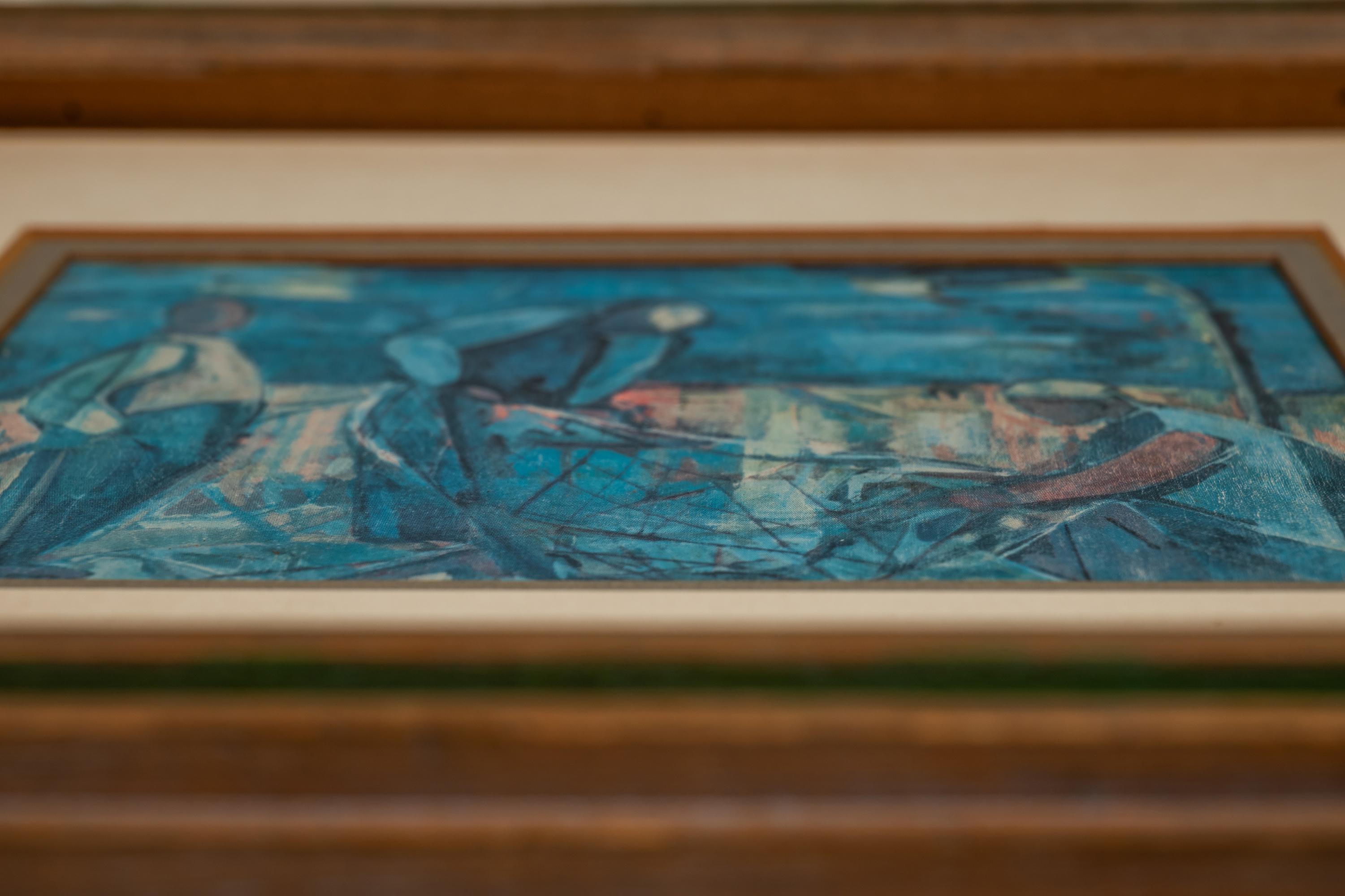 Print of 'Fisherman', Israeli Artist Margot Lange Ascheim,  West Germany, 1960's For Sale 4