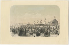 Print of Ice Skating Scene on the River Maas in Rotterdam, the Netherlands, 1855